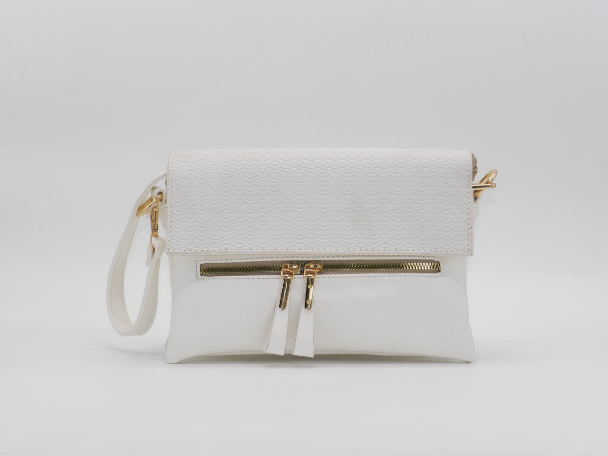 Women's Faux Leather Crossbody Bag — White