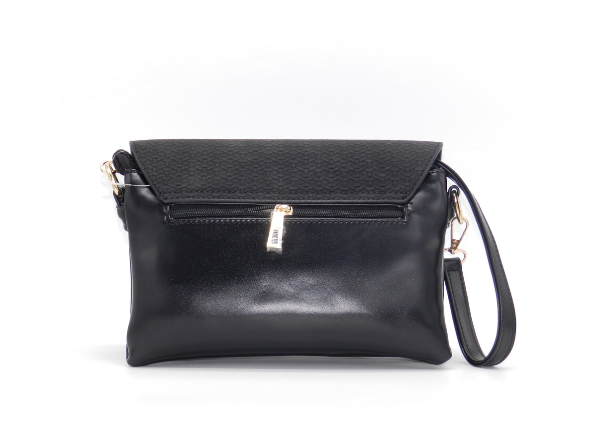 Women's Faux Leather Crossbody Bag — Black