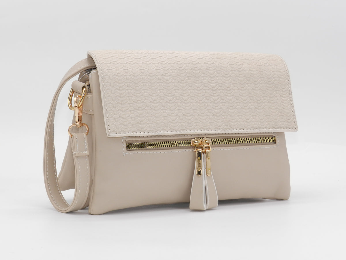 Women's Faux Leather Crossbody Bag — Khaki