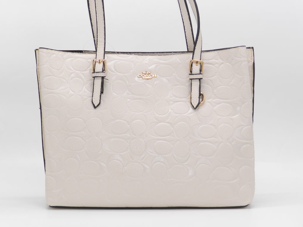Women's Embossed Tote Bag — Beige