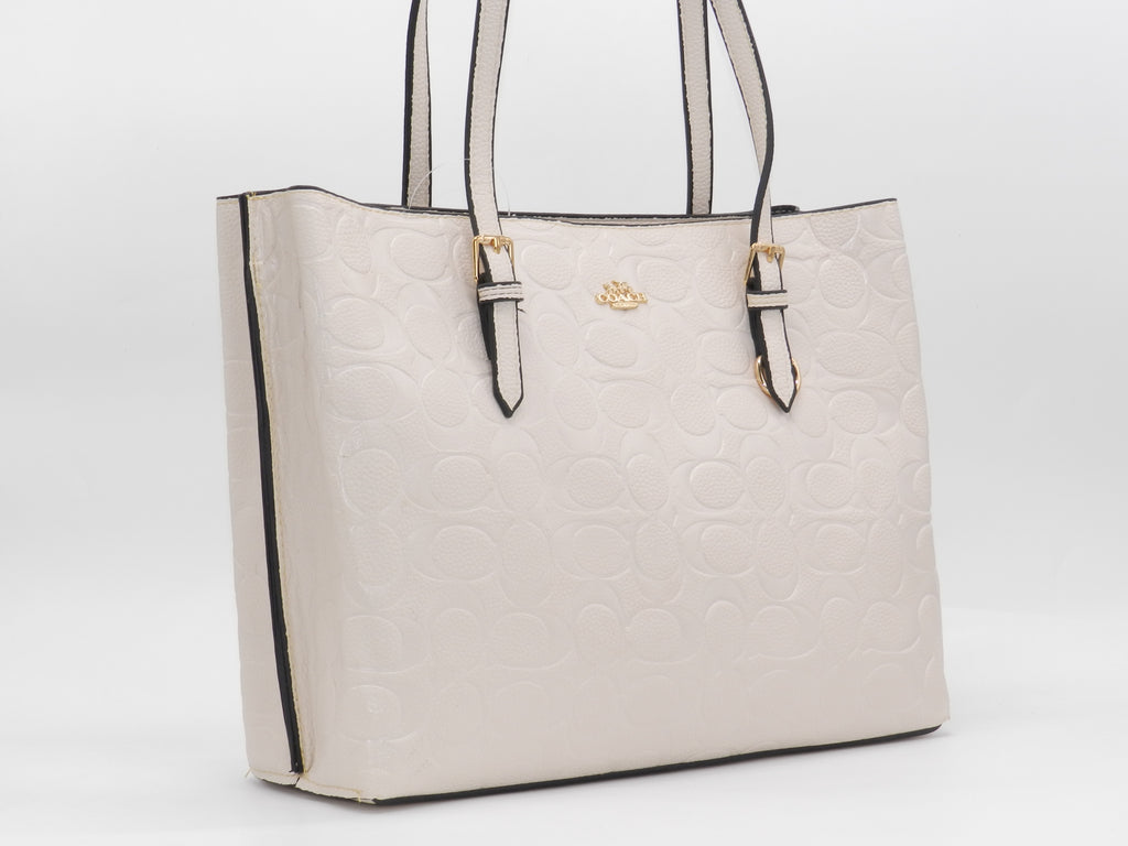 Women's Embossed Tote Bag — Beige