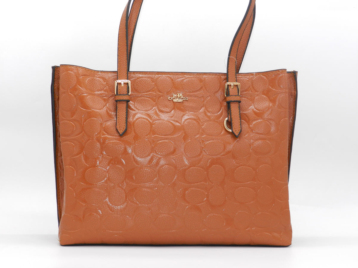 Women's Embossed Tote Bag — Tan