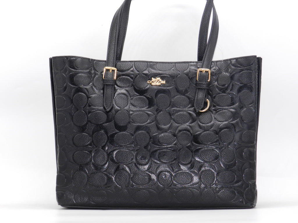 Women's Embossed Tote Bag — Black