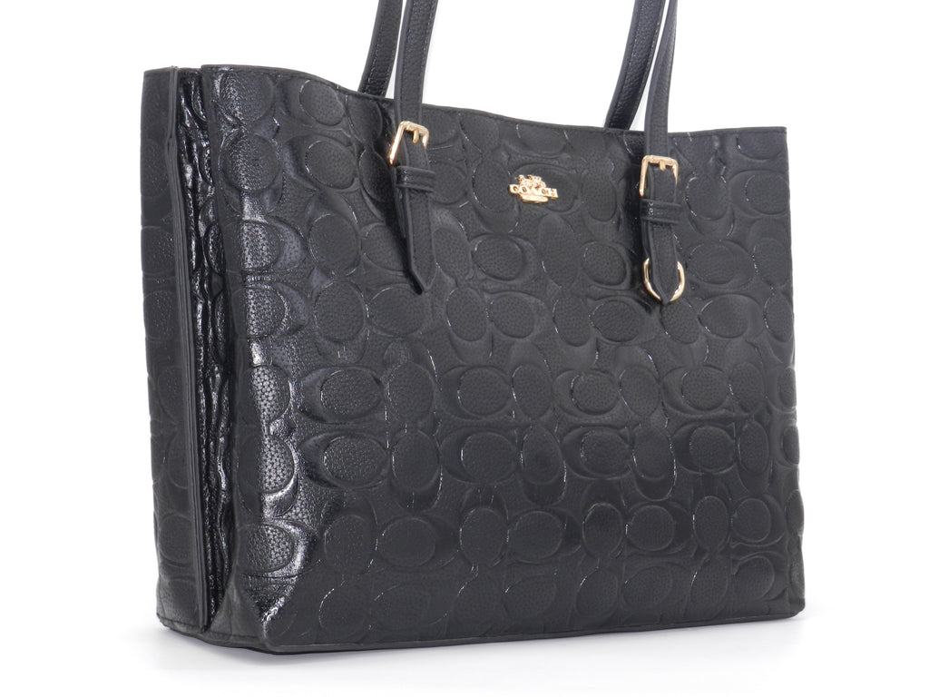 Women's Embossed Tote Bag — Black