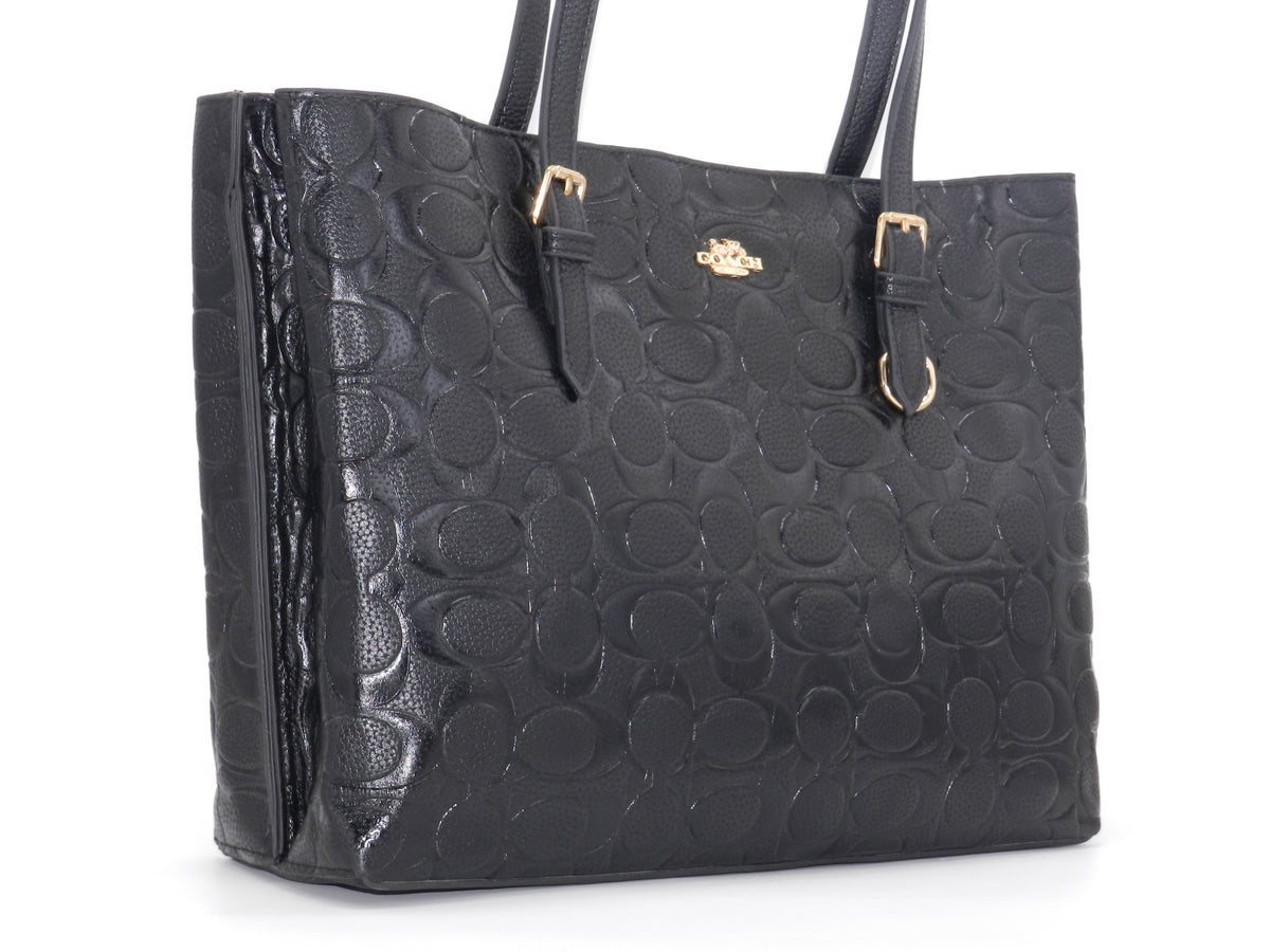 Women's Embossed Tote Bag — Black
