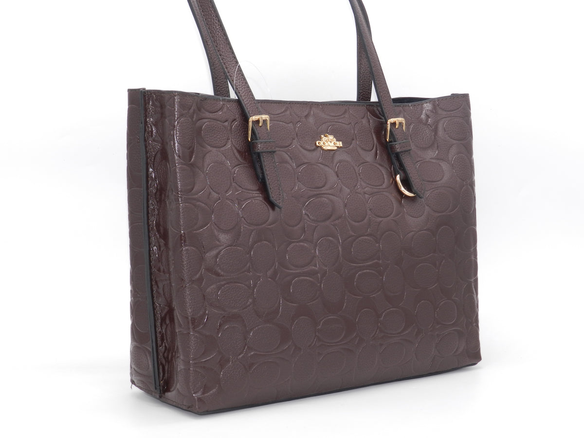 Women's Embossed Tote Bag — Brown
