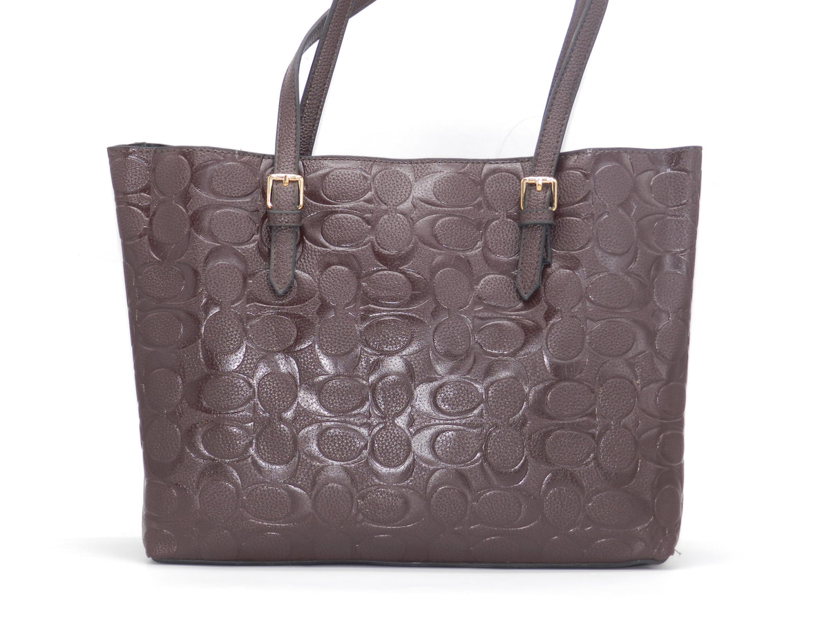 Women's Embossed Tote Bag — Brown