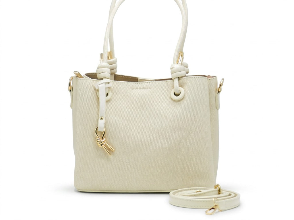 Women's Textured Tote Bag — Beige​