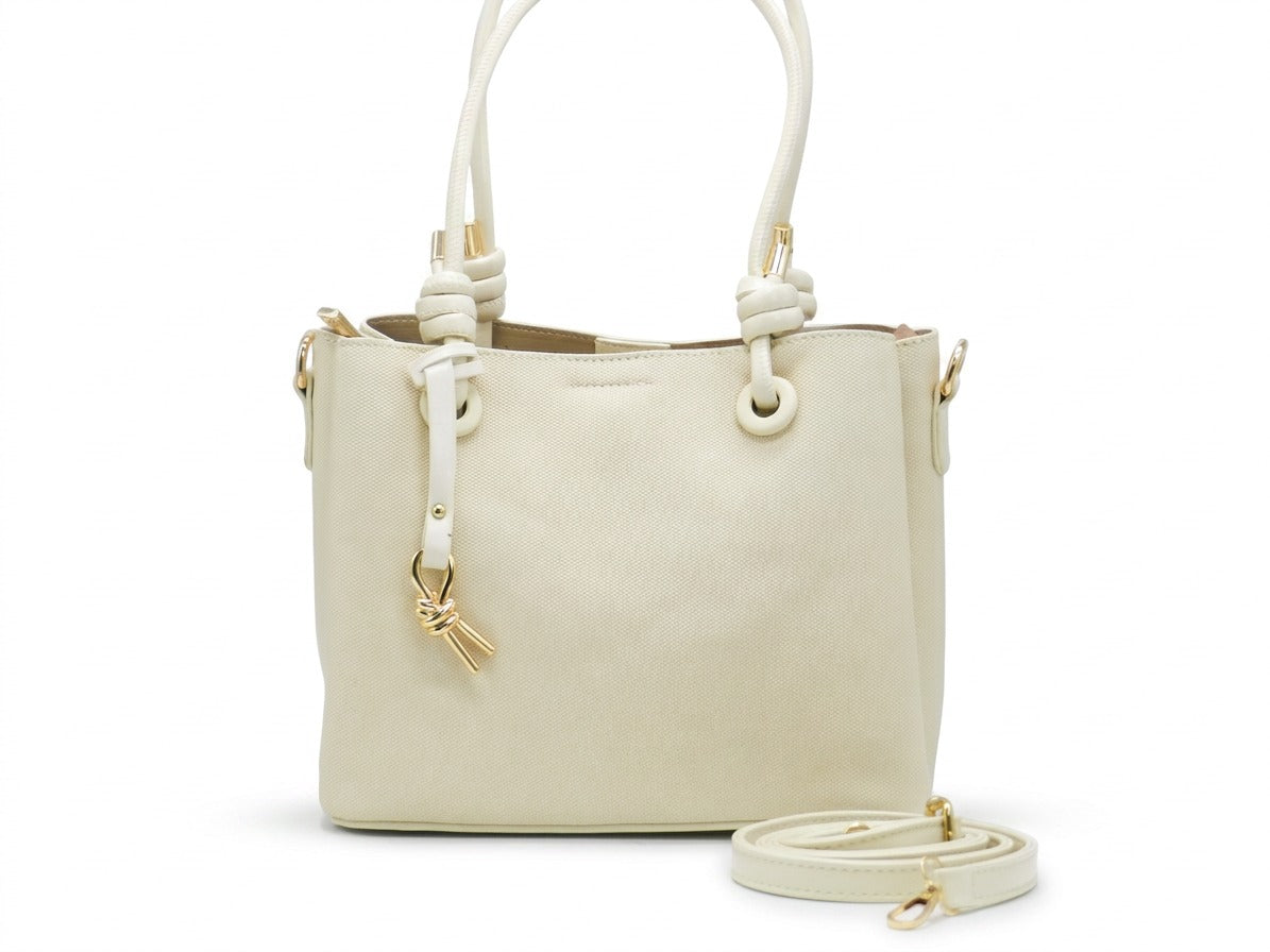 Women's Textured Tote Bag — Beige​