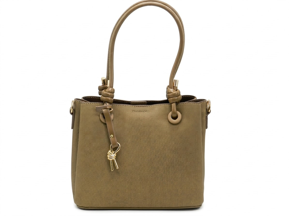 Women's Textured Tote Bag — Coffee​