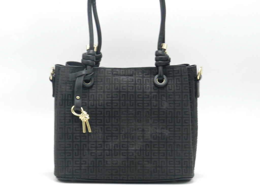 Women's Patterned Tote Bag — Black