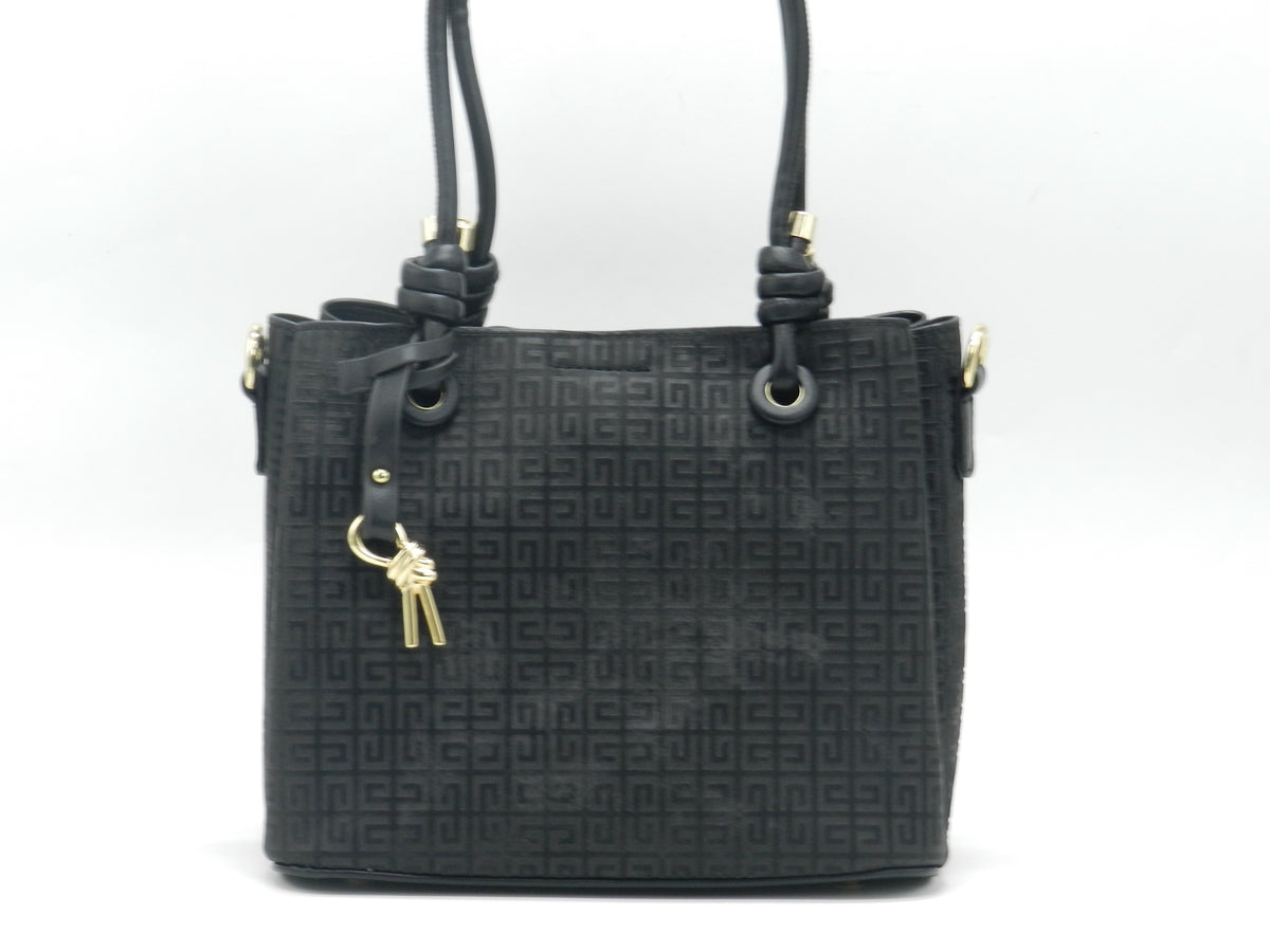 Women's Patterned Tote Bag — Black