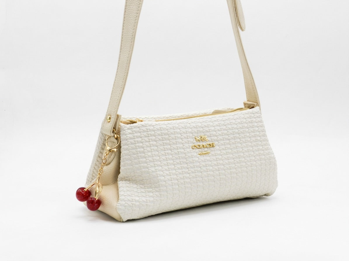 Women's Textured Shoulder Bag — Beige​