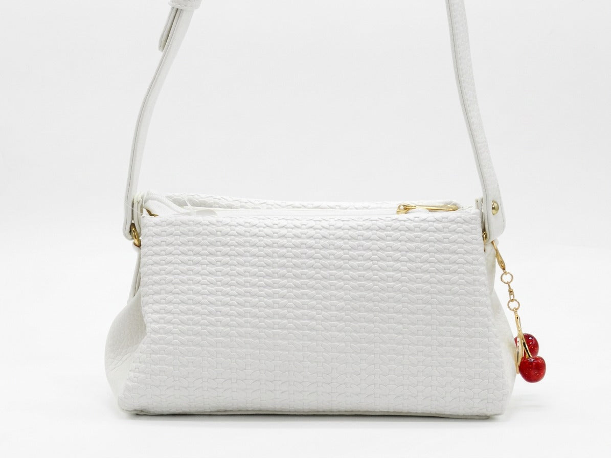 Women's Textured Shoulder Bag — White​
