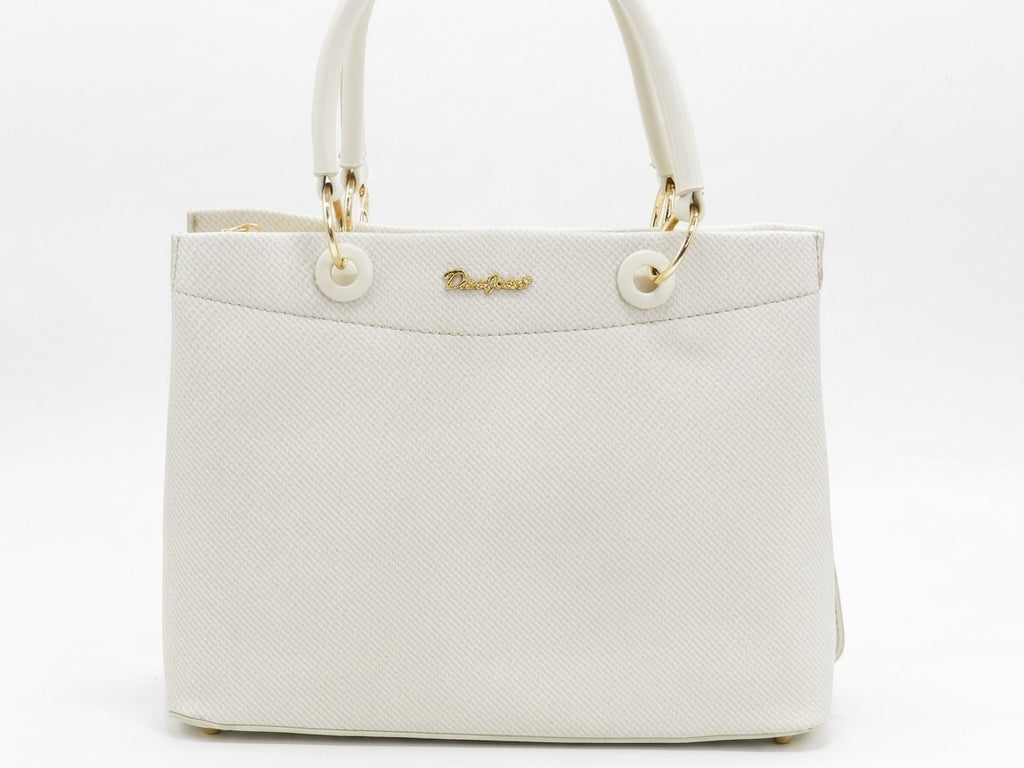 Women's Textured Structured Tote Bag — Beige​