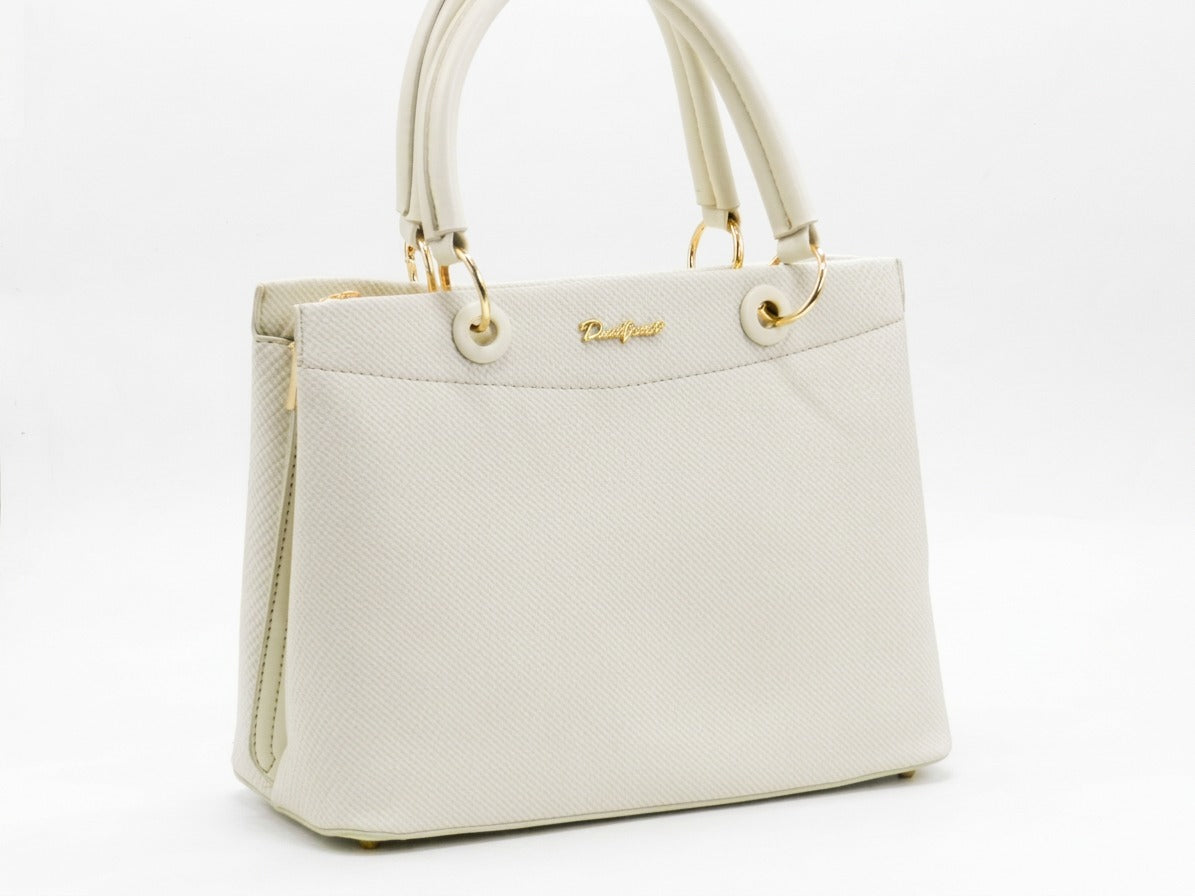 Women's Textured Structured Tote Bag — Beige​