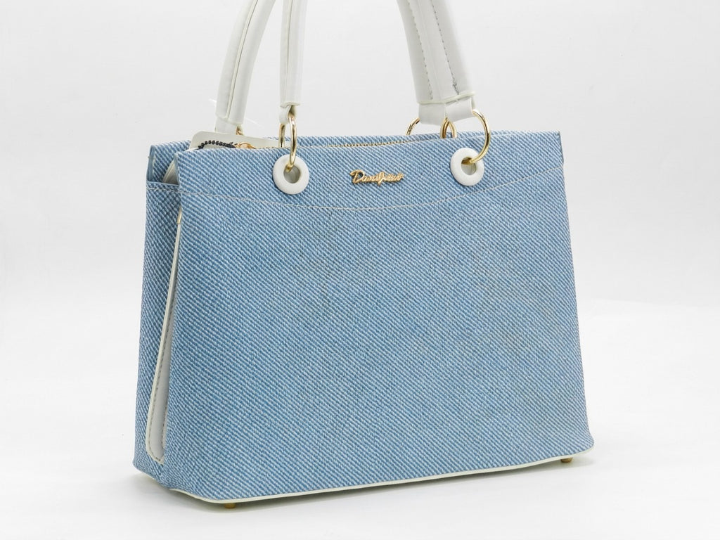 Women's Textured Structured Tote Bag — Light Blue​
