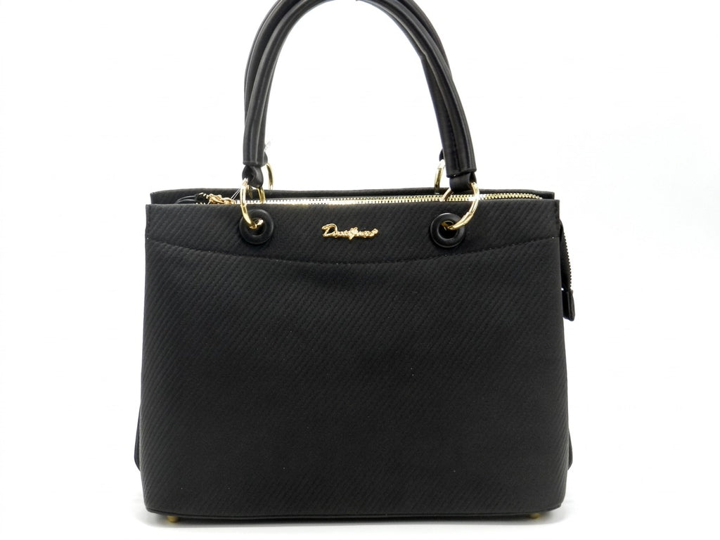 Women's Textured Structured Tote Bag — Black​