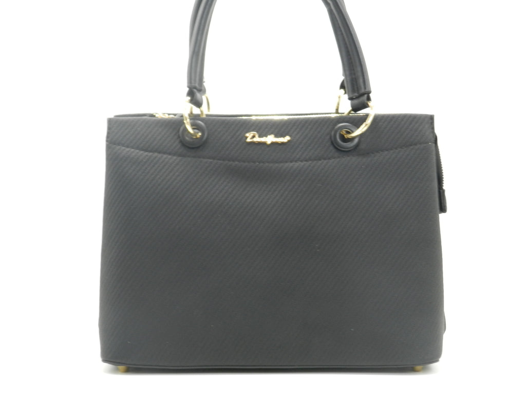 Women's Textured Structured Tote Bag — Black