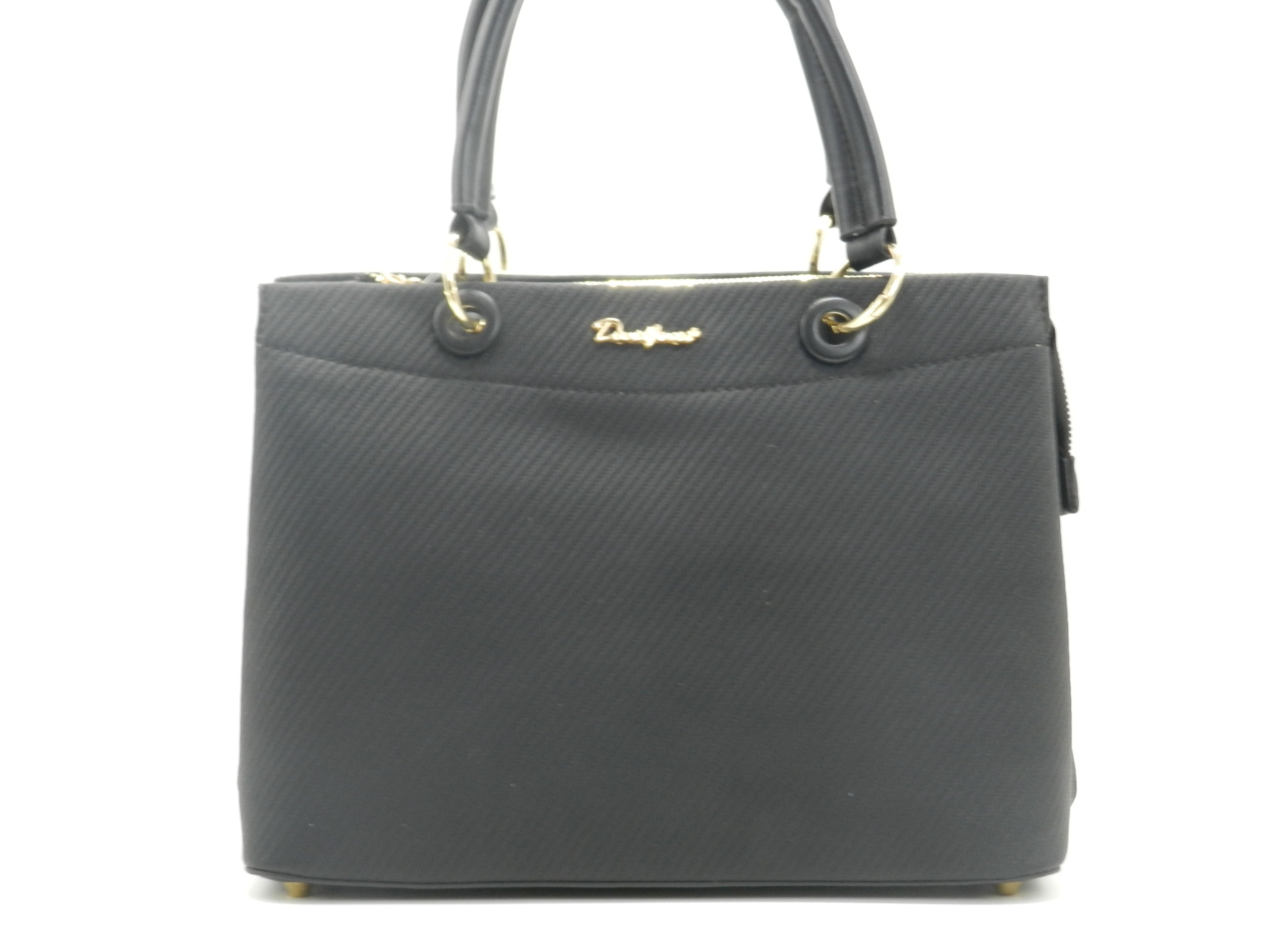 Women's Textured Structured Tote Bag — Black