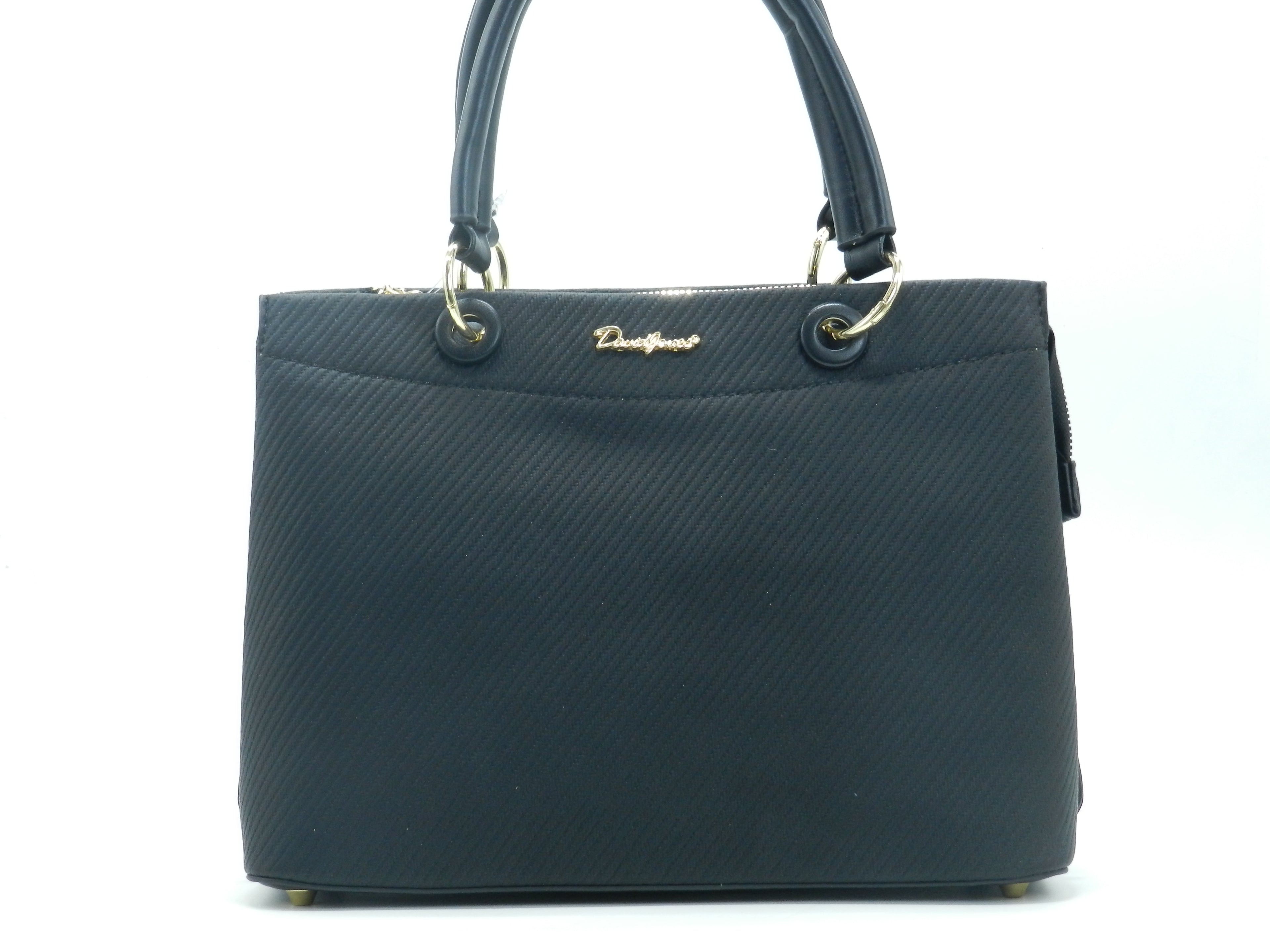 Women's Textured Structured Tote Bag — Black