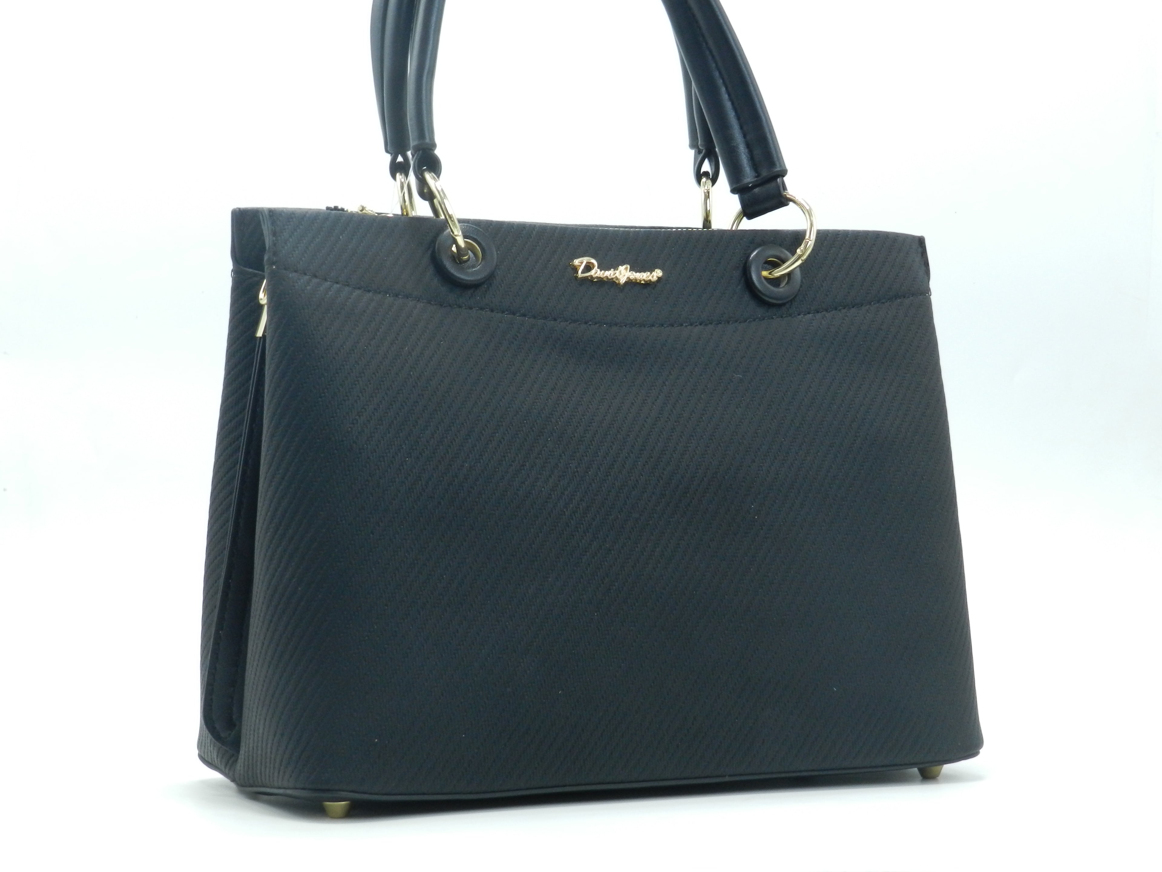 Women's Textured Structured Tote Bag — Black