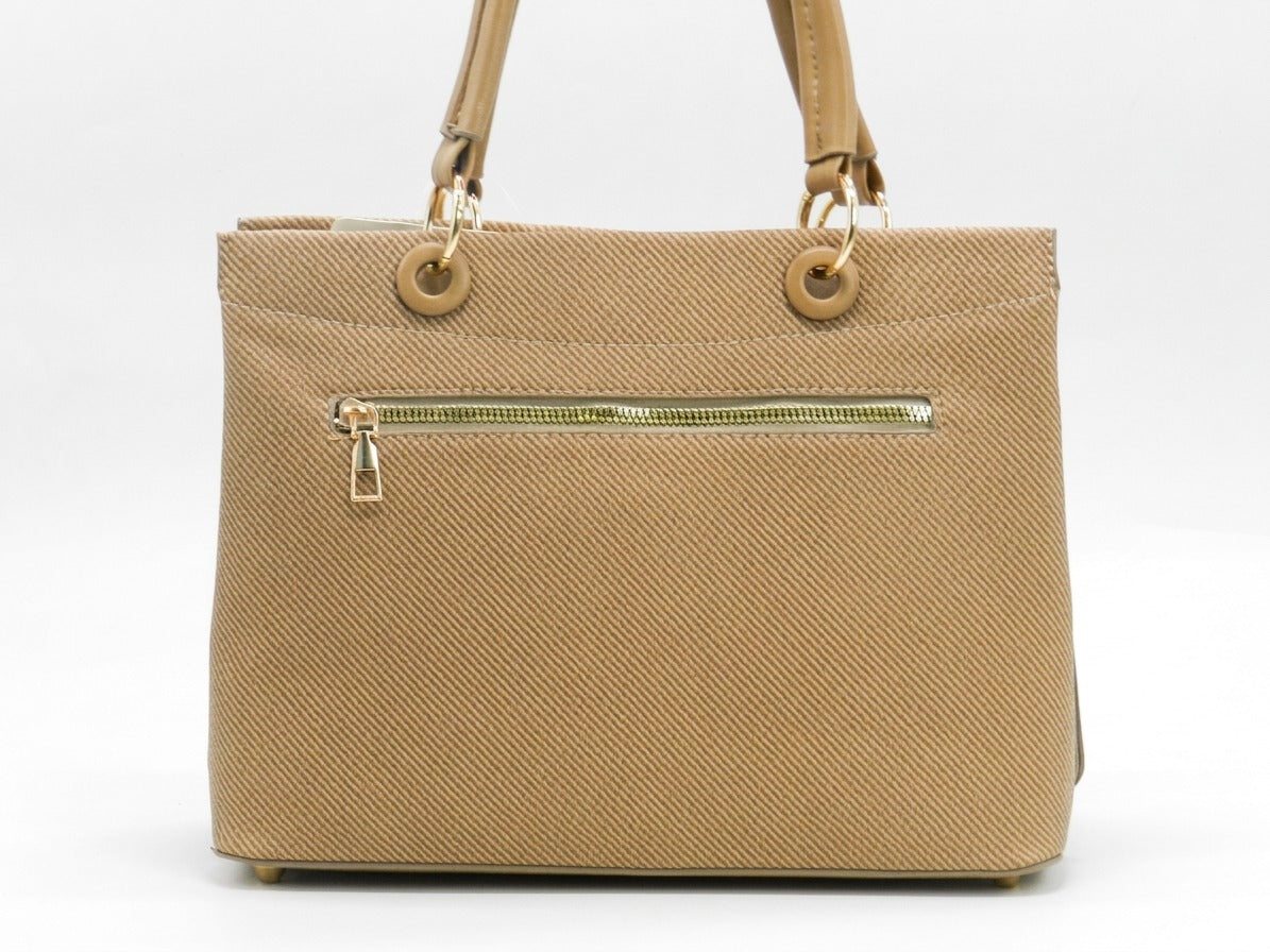 Women's Textured Structured Tote Bag — Coffee​