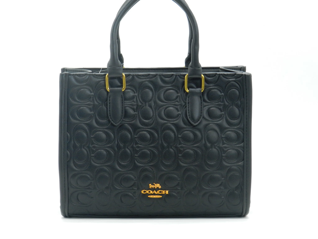 Women's Embossed Tote Bag — Black