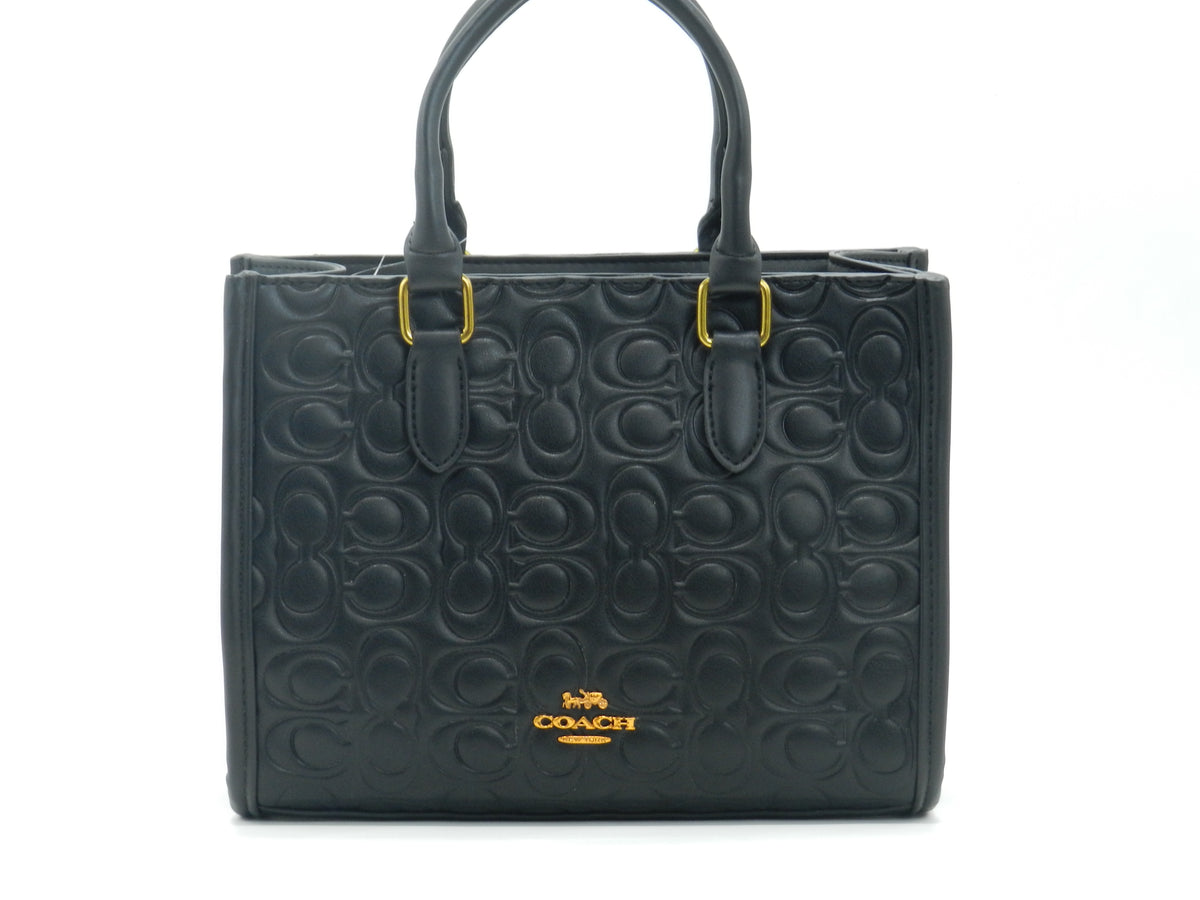 Women's Embossed Tote Bag — Black