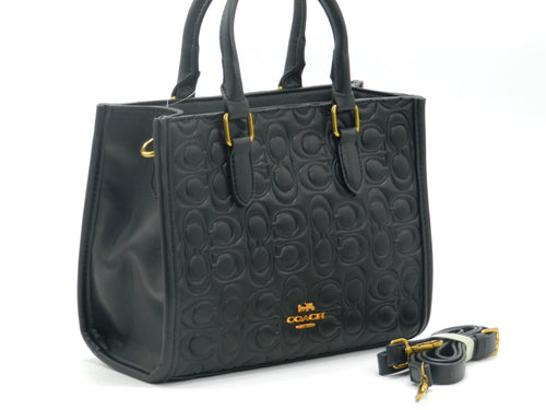 Women's Embossed Tote Bag — Black