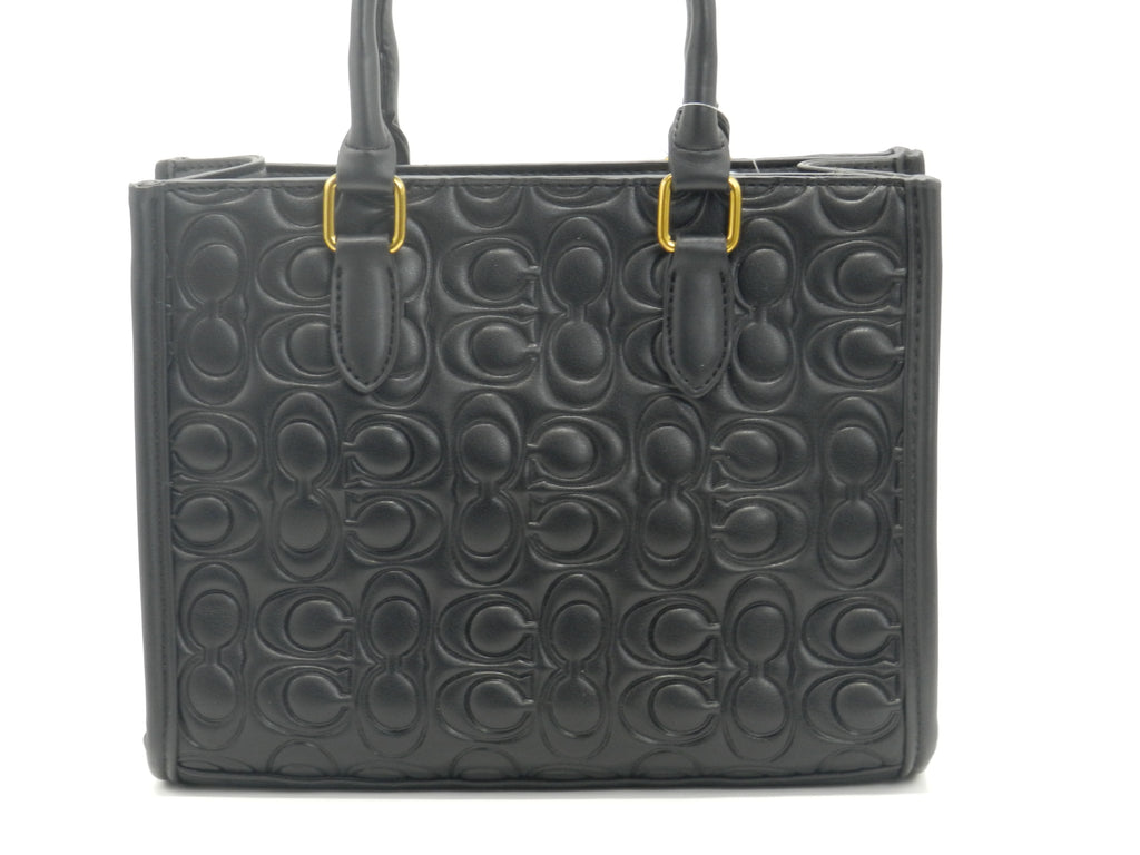 Women's Embossed Tote Bag — Black