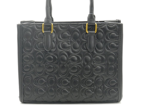 Women's Embossed Tote Bag — Black