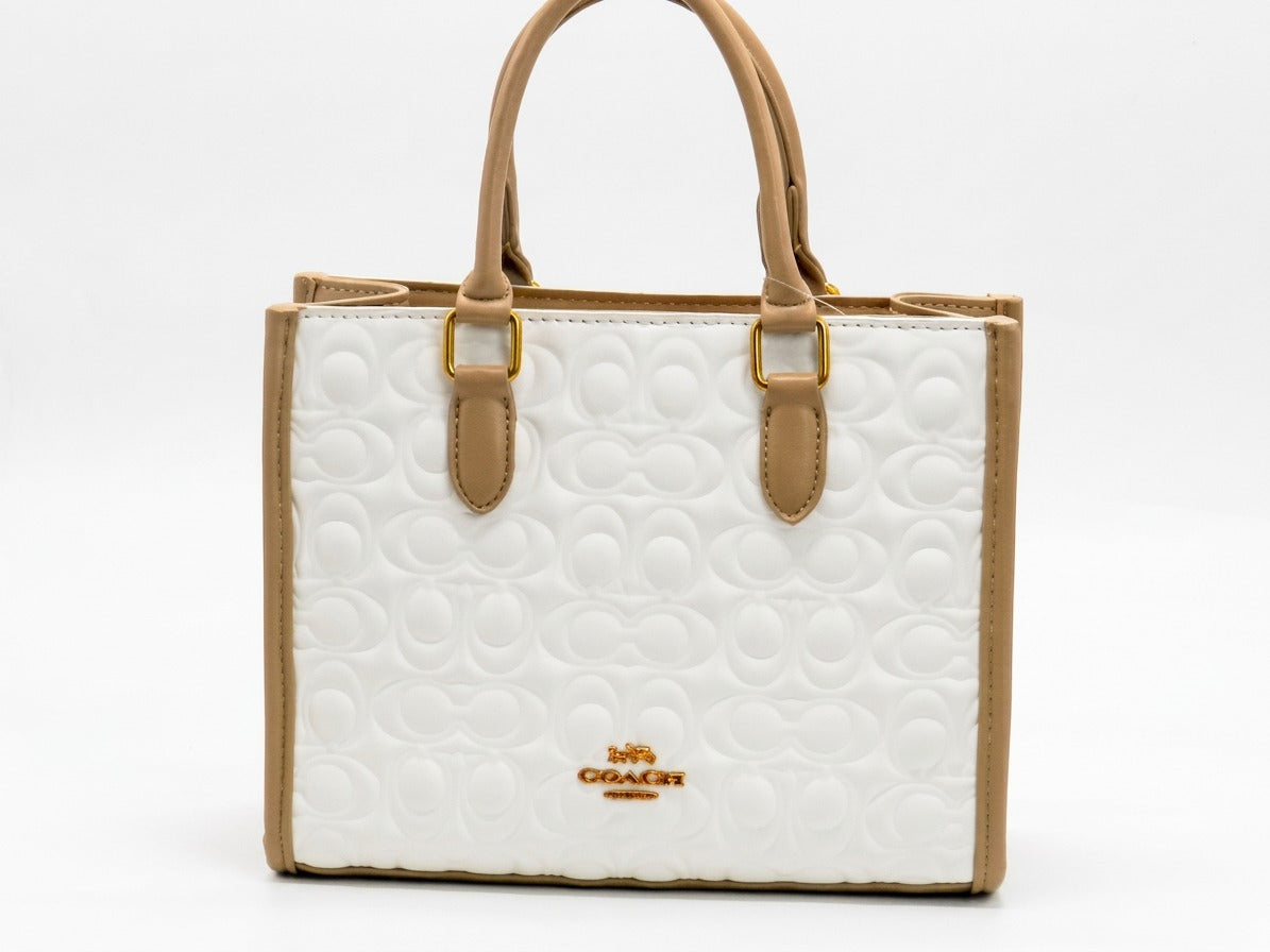 Women's Embossed Tote Bag — White​