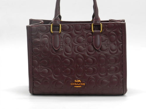 Women's Embossed Tote Bag — Burgundy​