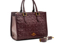 Women's Embossed Tote Bag — Burgundy​