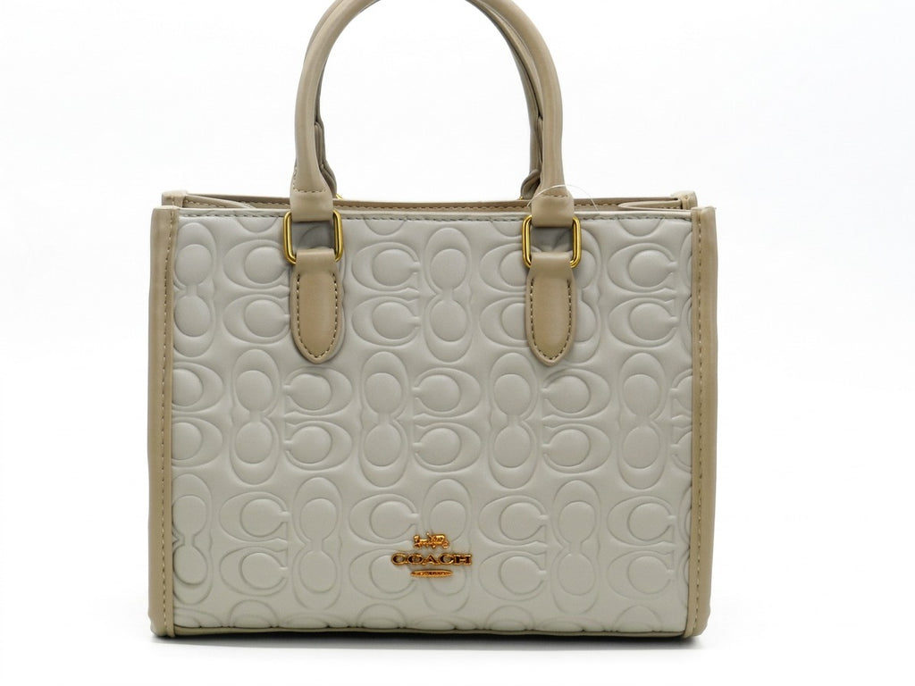 Women's Embossed Tote Bag — White​
