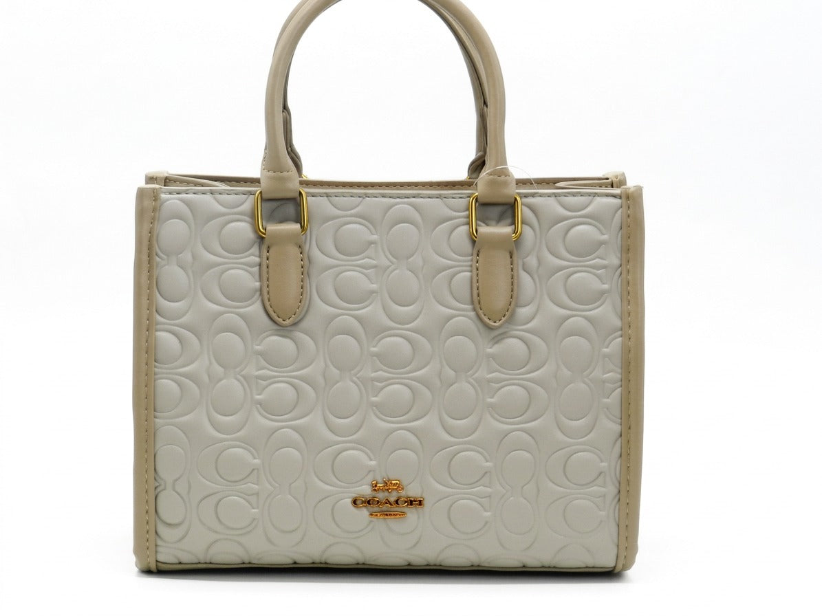 Women's Embossed Tote Bag — White​