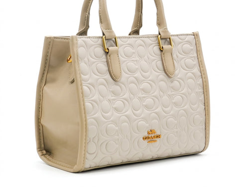 Women's Embossed Tote Bag — White​
