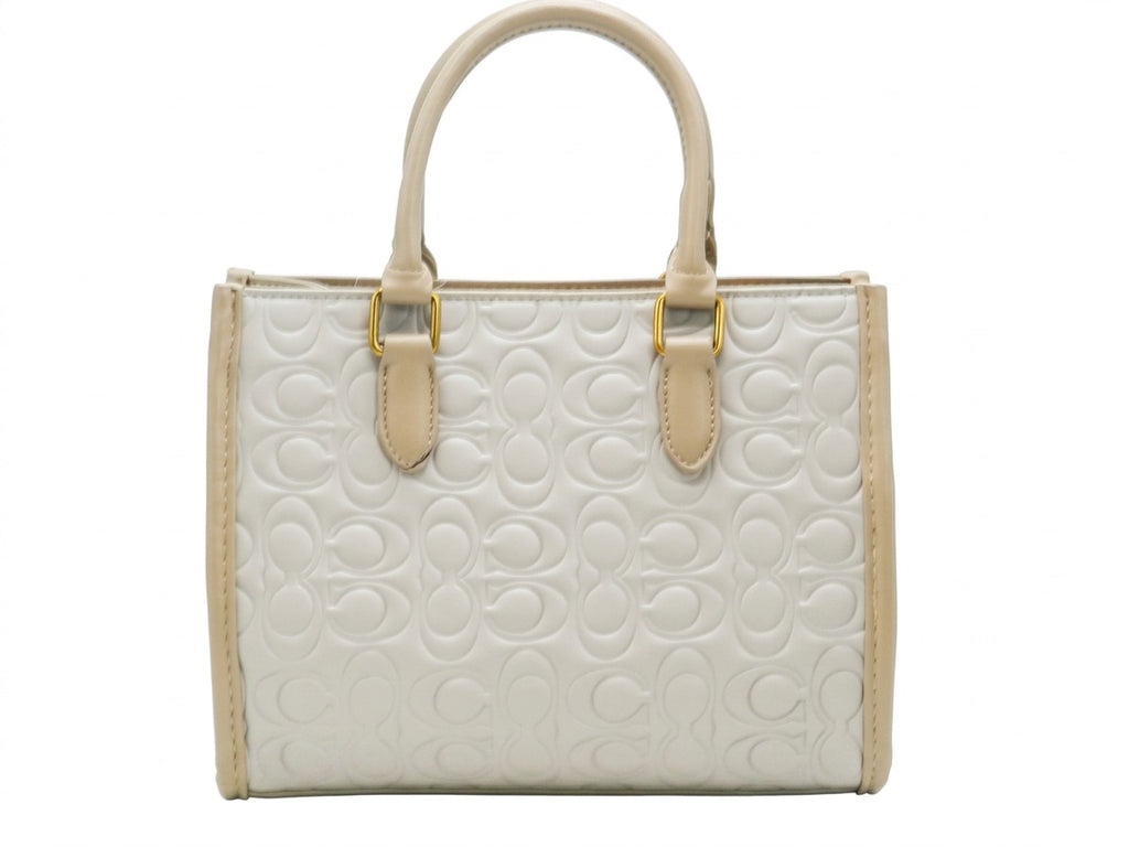 Women's Embossed Tote Bag — White​
