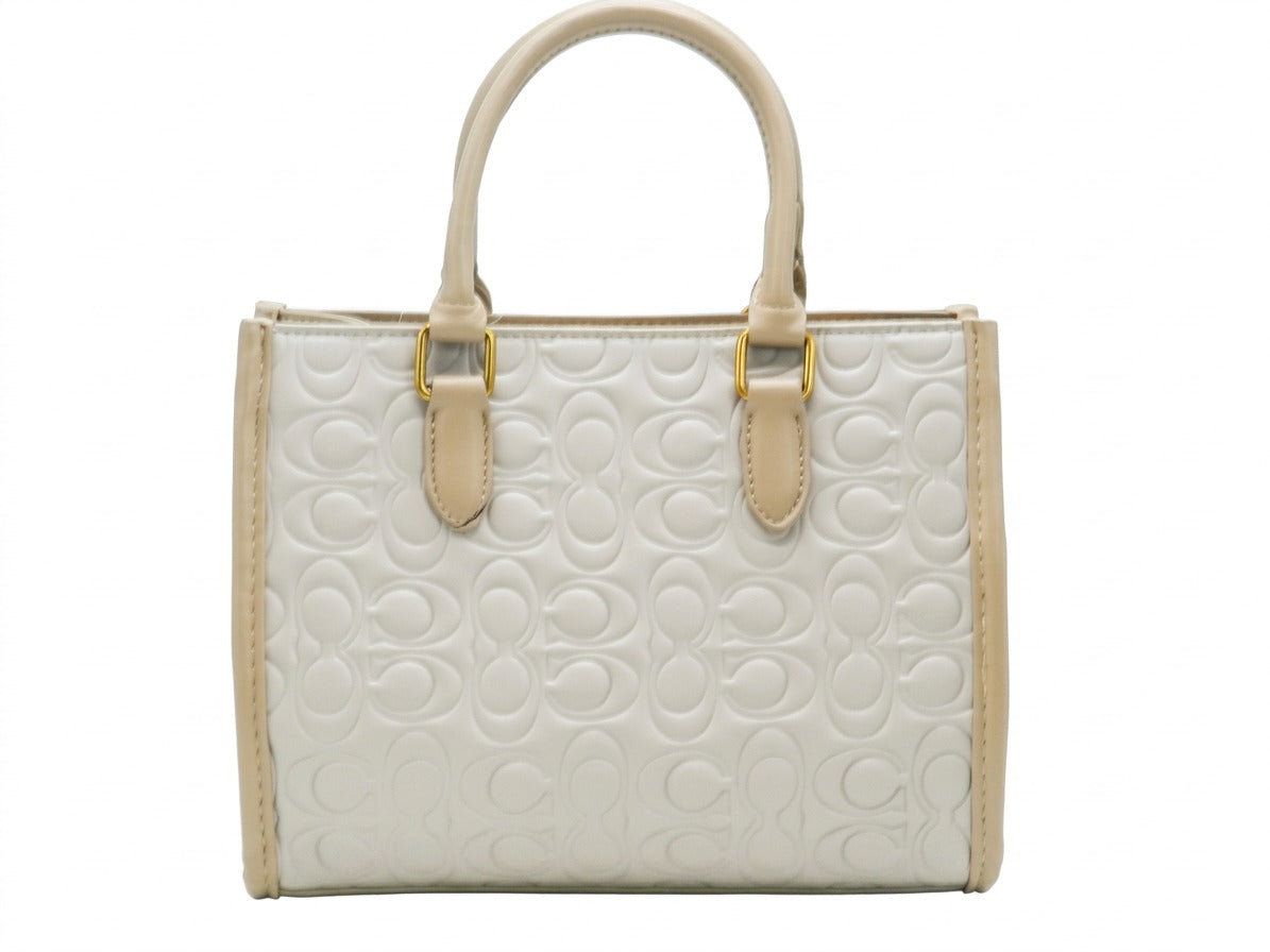 Women's Embossed Tote Bag — White​