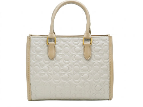 Women's Embossed Tote Bag — White​