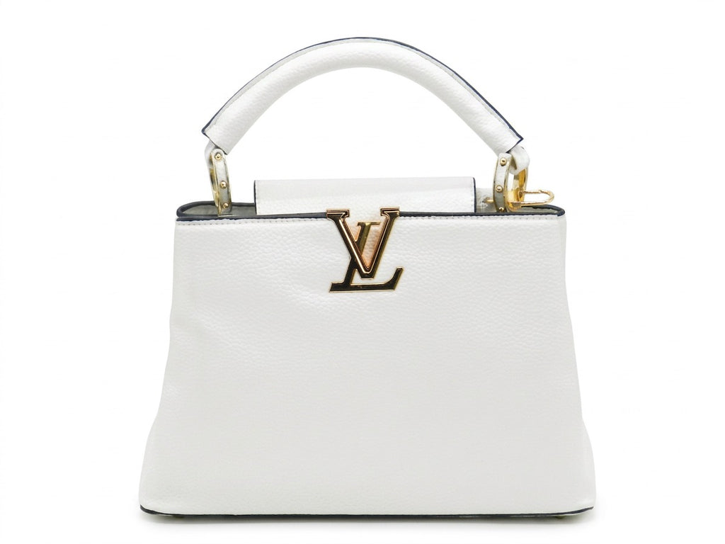 Women's Textured Faux Leather Handbag — White​
