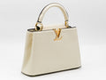 Women's Textured Faux Leather Handbag — White​