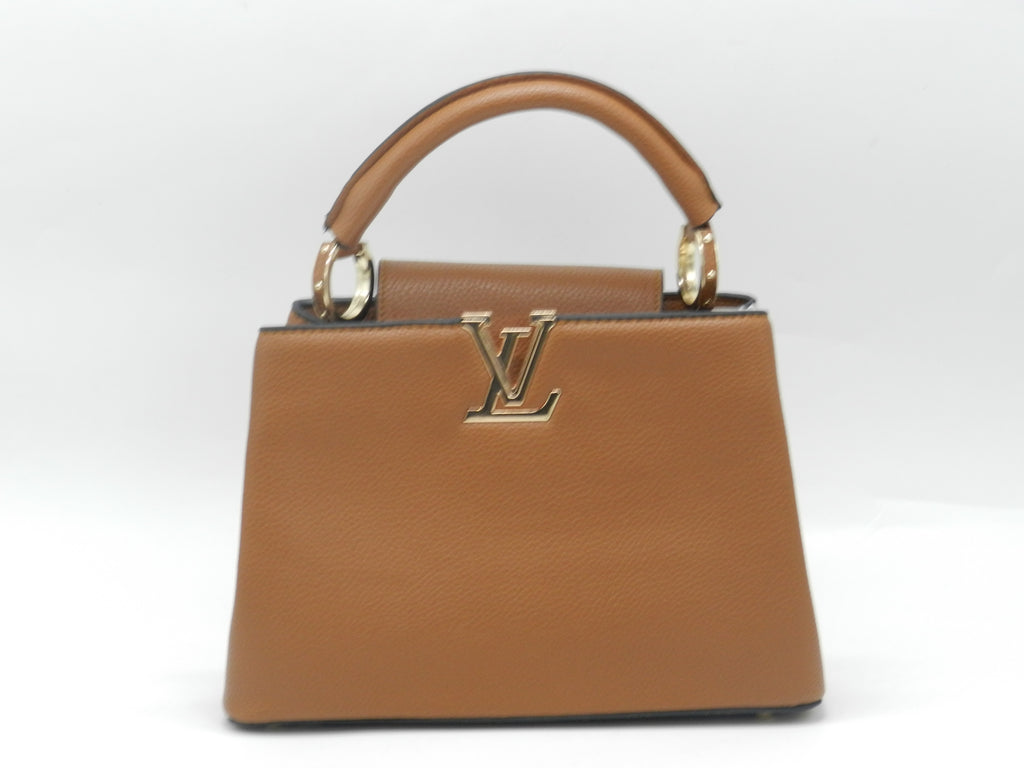 Women's Textured Faux Leather Handbag — Coffee
