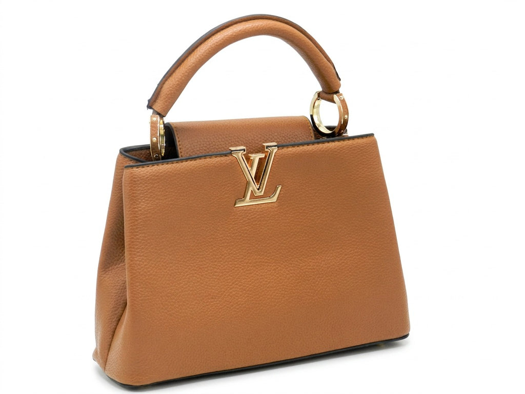 Women's Textured Faux Leather Handbag — Coffee​