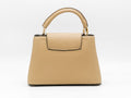 Women's Textured Faux Leather Handbag — Beige​
