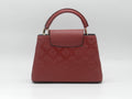 Women's Textured Faux Leather Handbag — Burgundy