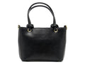 Women's Faux Leather Woven Tote Bag — Black​