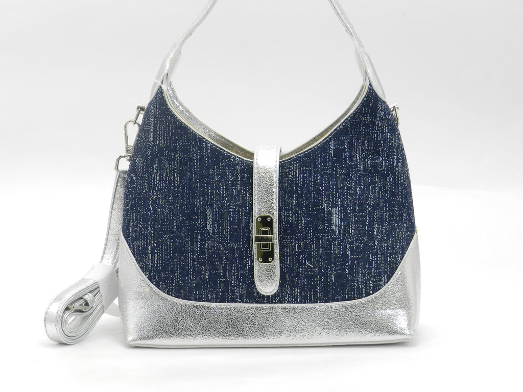 Women's Textured Shoulder Bag — Navy