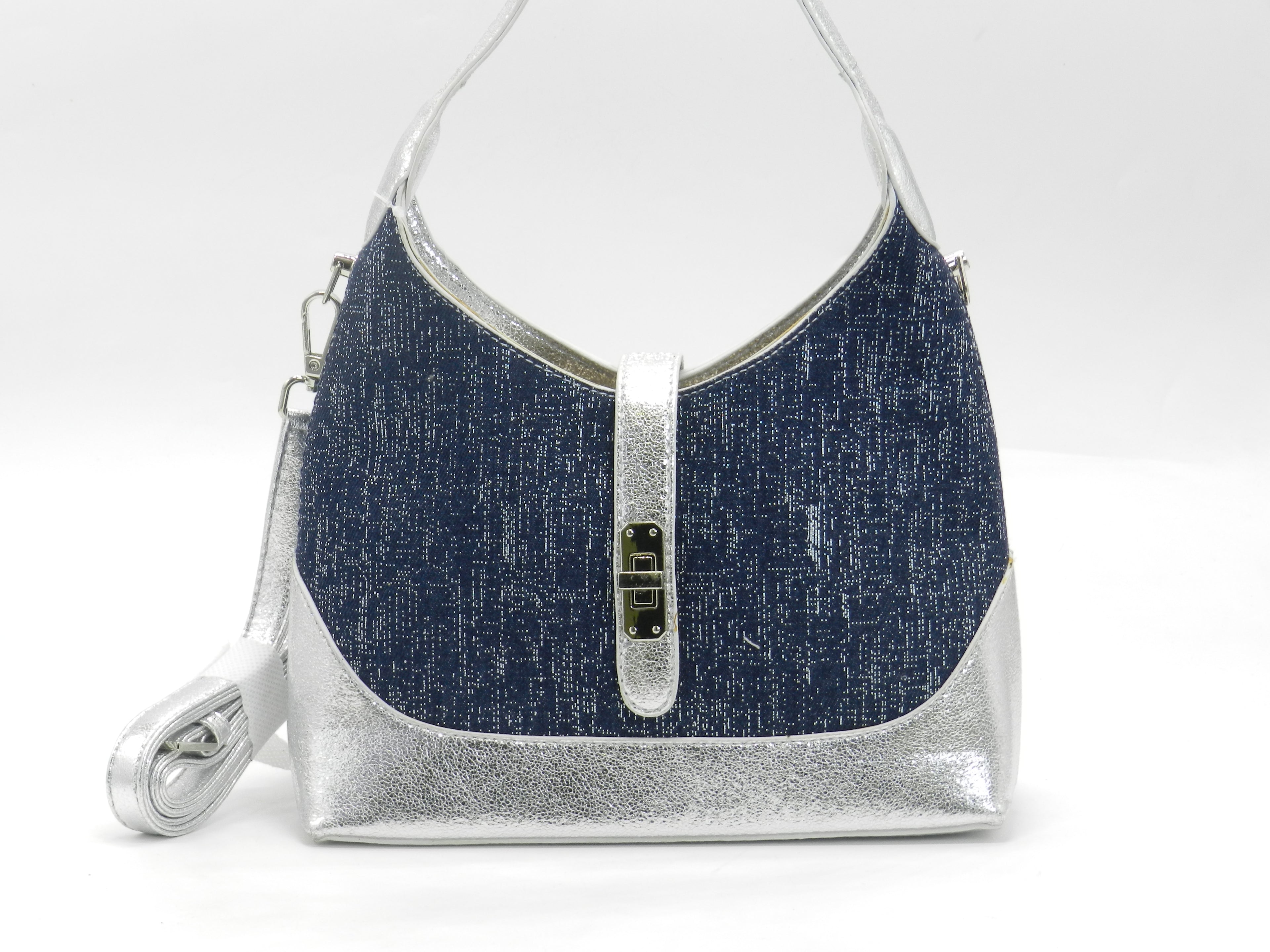 Women's Textured Shoulder Bag — Navy